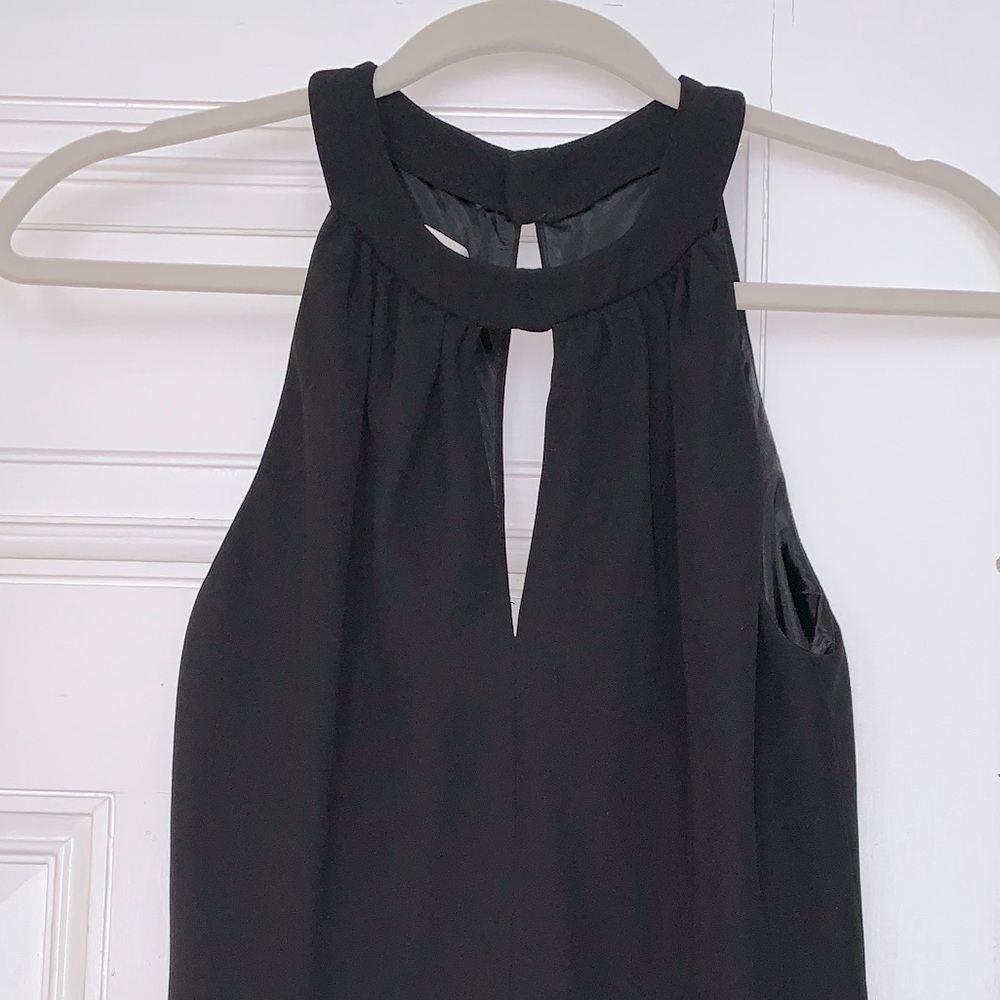 EVAN-PICONE Key Hole Halter Black Long Midi Dress